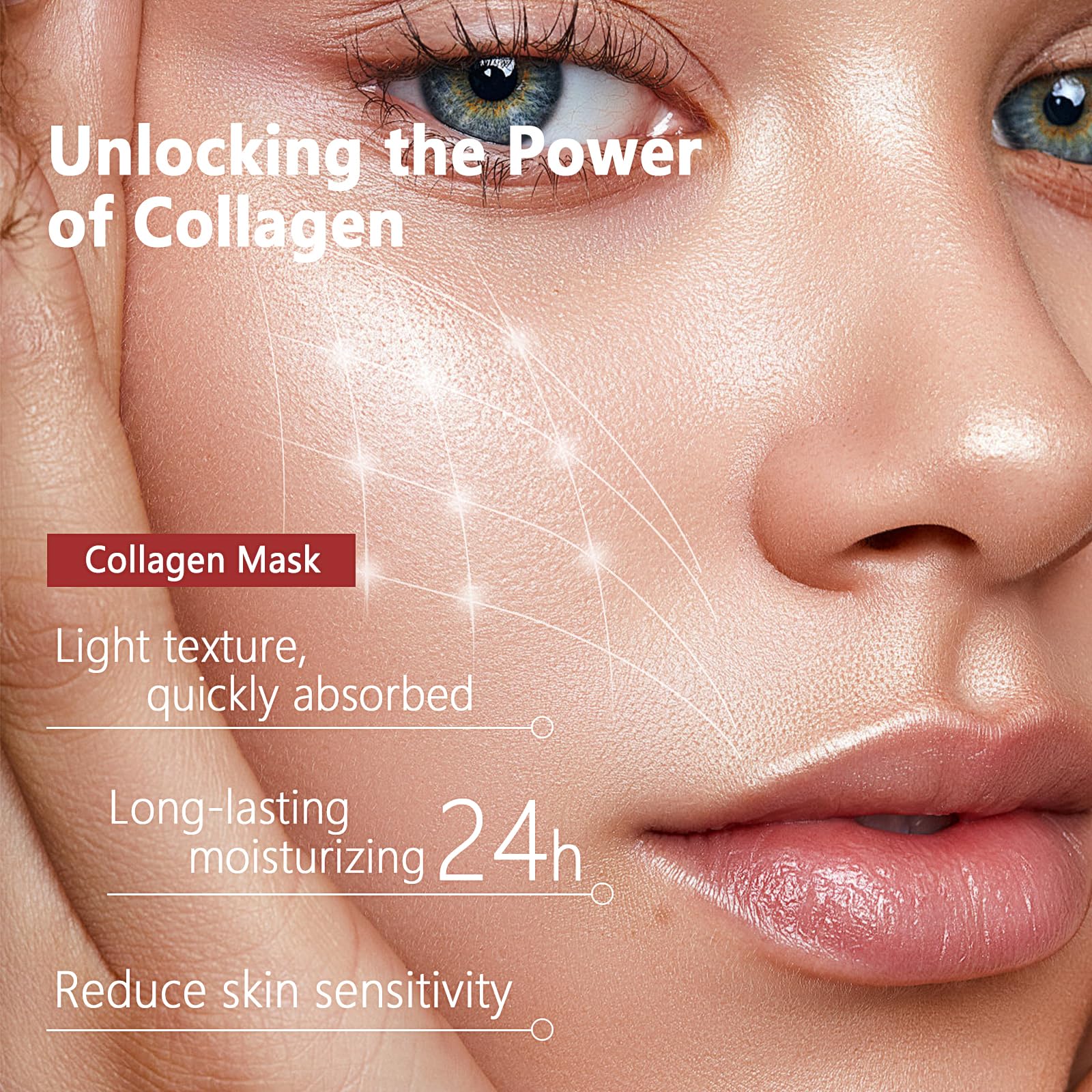 Qawnfy Bio-Collagen mascarilla texturada hidrogel sensación fresca