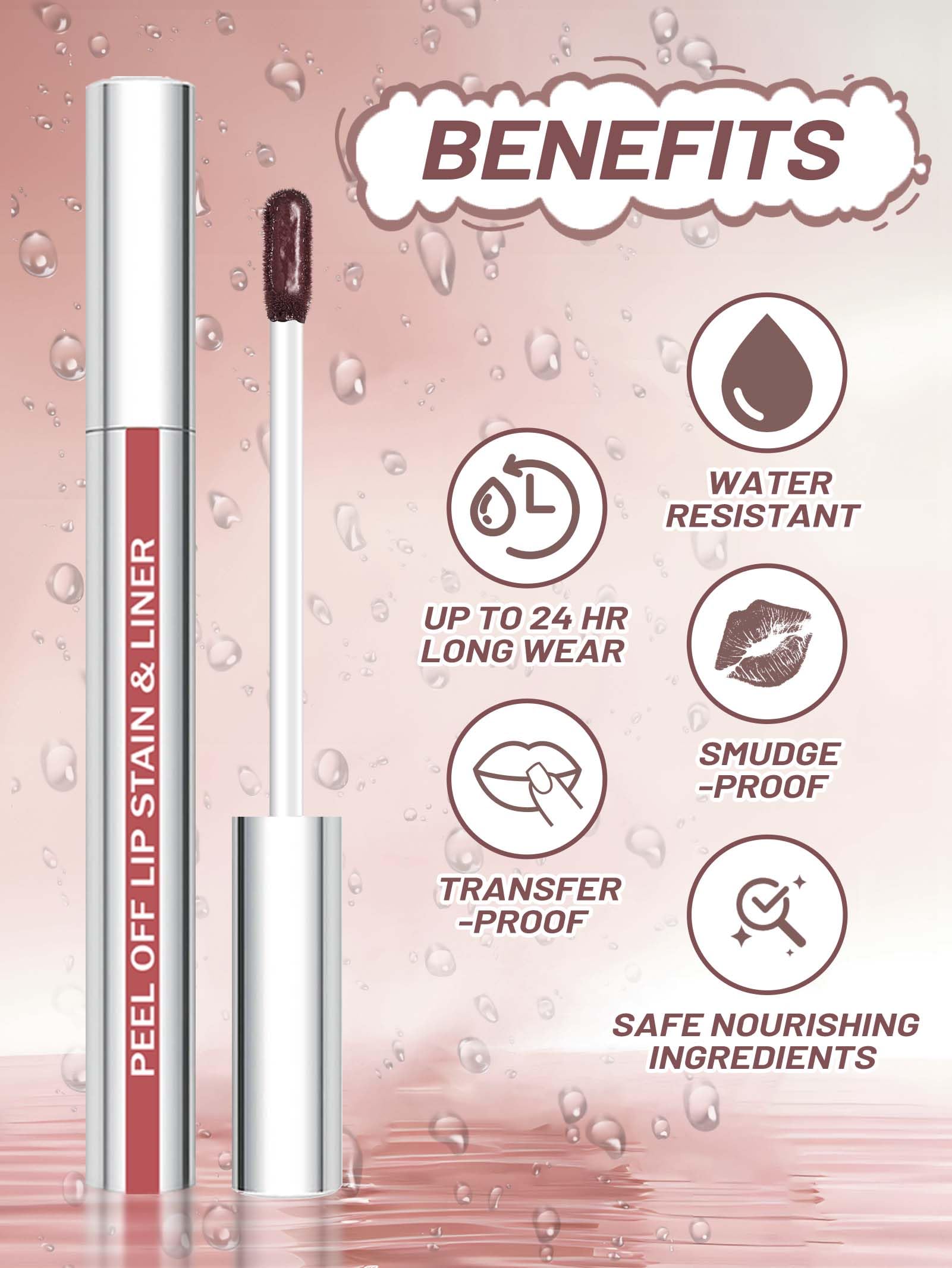 QCMME Lip Stain Acabado natural y mate para aspecto suave.