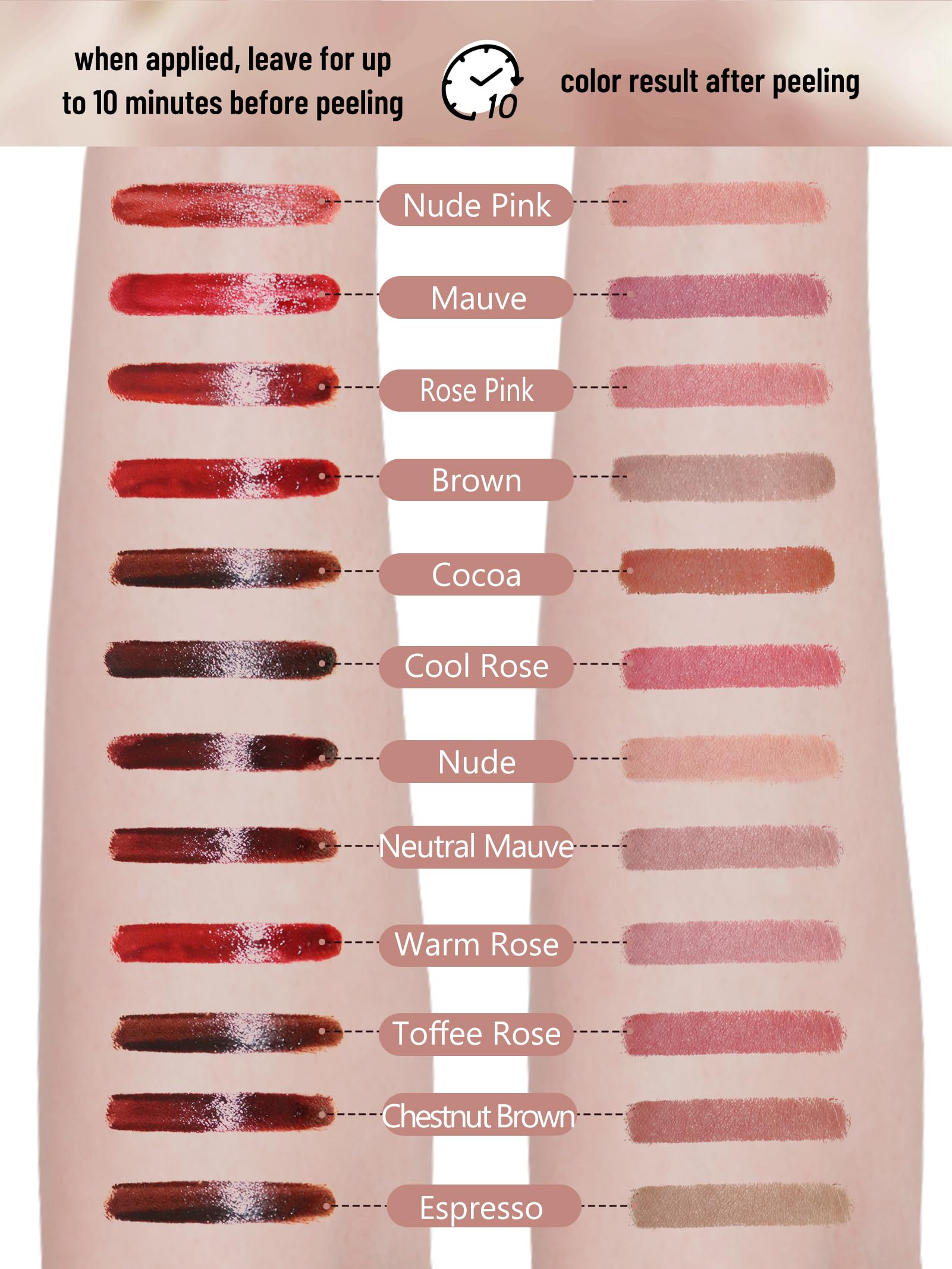 QCMME Lip Stain Resistente al agua y sin transferencia para uso diario.