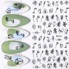 Qdsuh Graffiti Fun pegatinas para uñas, diseño tridimensional para un efecto impresionante.