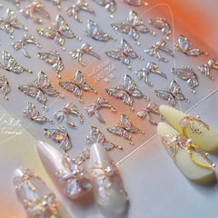 Qdsuh pegatinas de uñas mariposa aurora luz concha para un acabado llamativo
