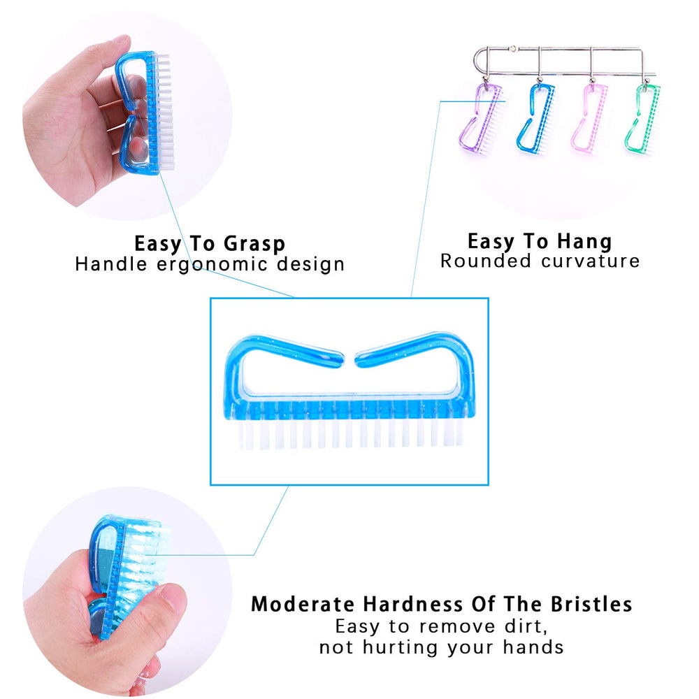 Cepillo de uñas Qeedy con mango ergonómico azul para cuidado diario.