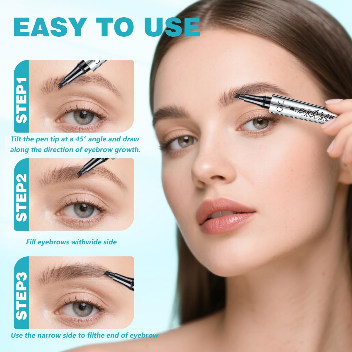 Delineador y lápiz multifuncional para cejas QIC