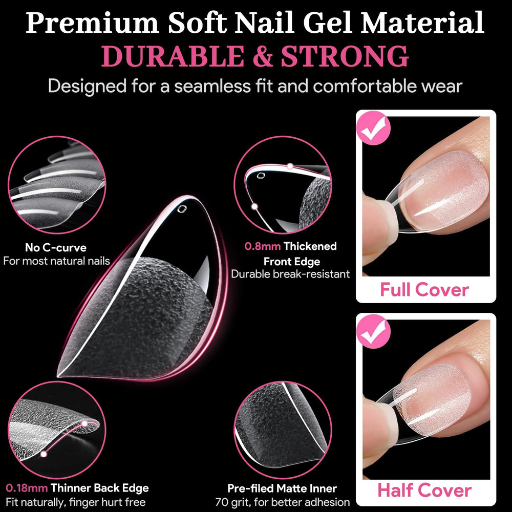 QIEK Clear Crystal Tips offer seamless natural-looking extensions.