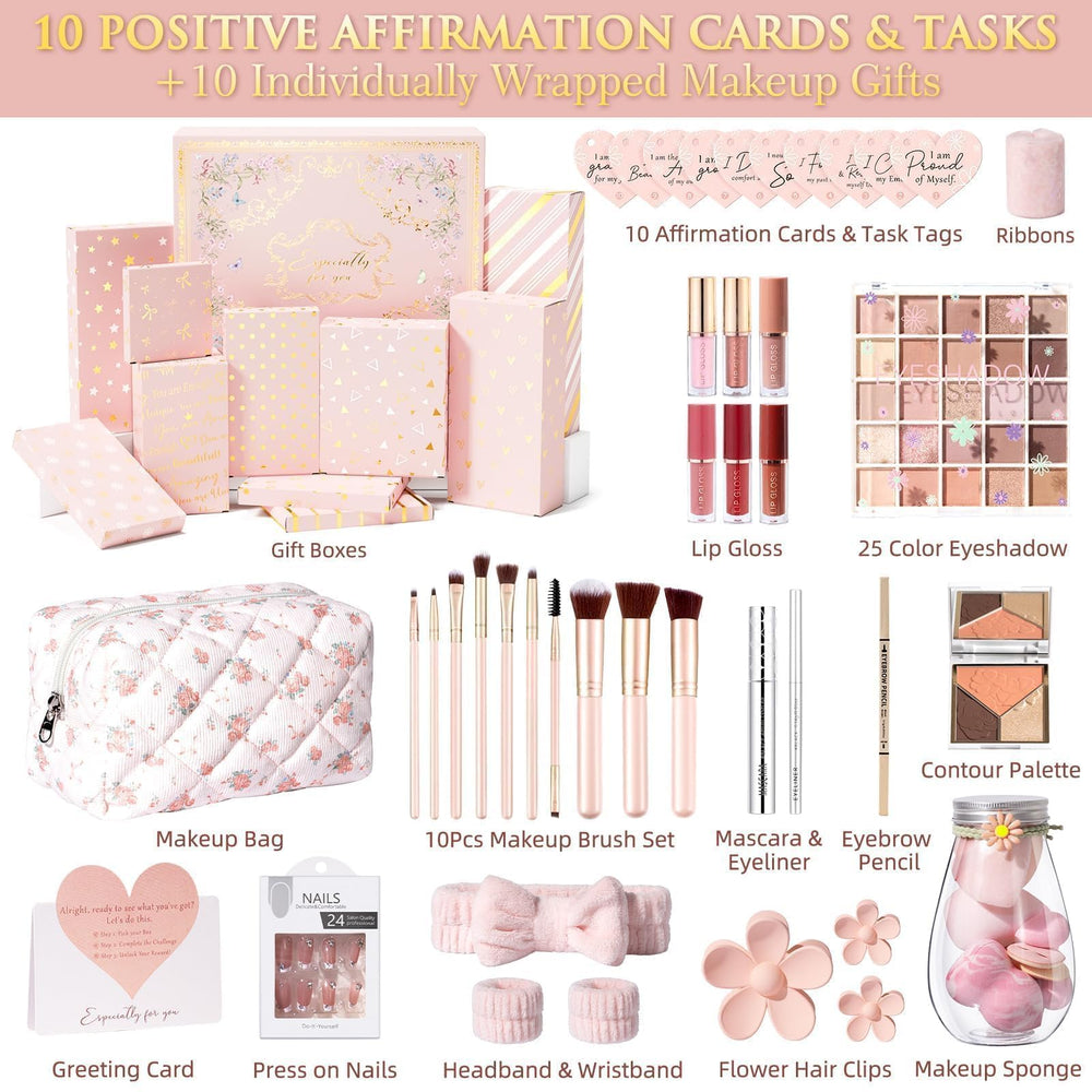 Qinline brochas maquillaje 10 piezas para acabado suave y preciso.