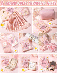 Qinline espejo de maquillaje rosa dorado, práctico para retoques rápidos