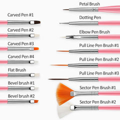 Qivorimith pinceles arte uñas: 15 brochas para principiantes versátiles.