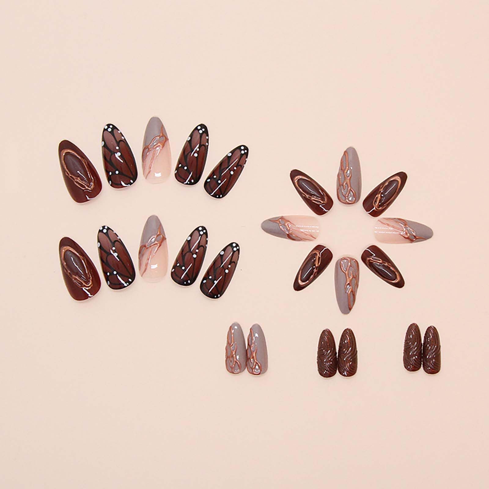 QQPPOLIU detalle mariposa en uñas postizas para realzar ocasiones