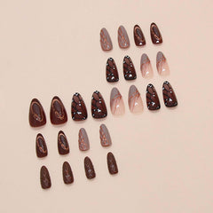 QQPPOLIU diseño de rayas en uñas postizas para un cambio rápido