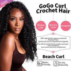 QRHSUKA GoGo Curl textura kanekalon suave para un acabado realista y cómodo.