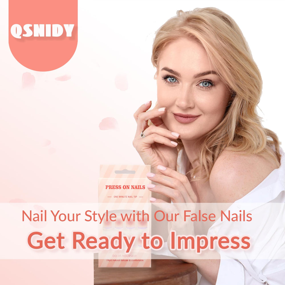 Uñas Qsnidy Almendra Cromadas 24 piezas, opción asequible para renovar look.
