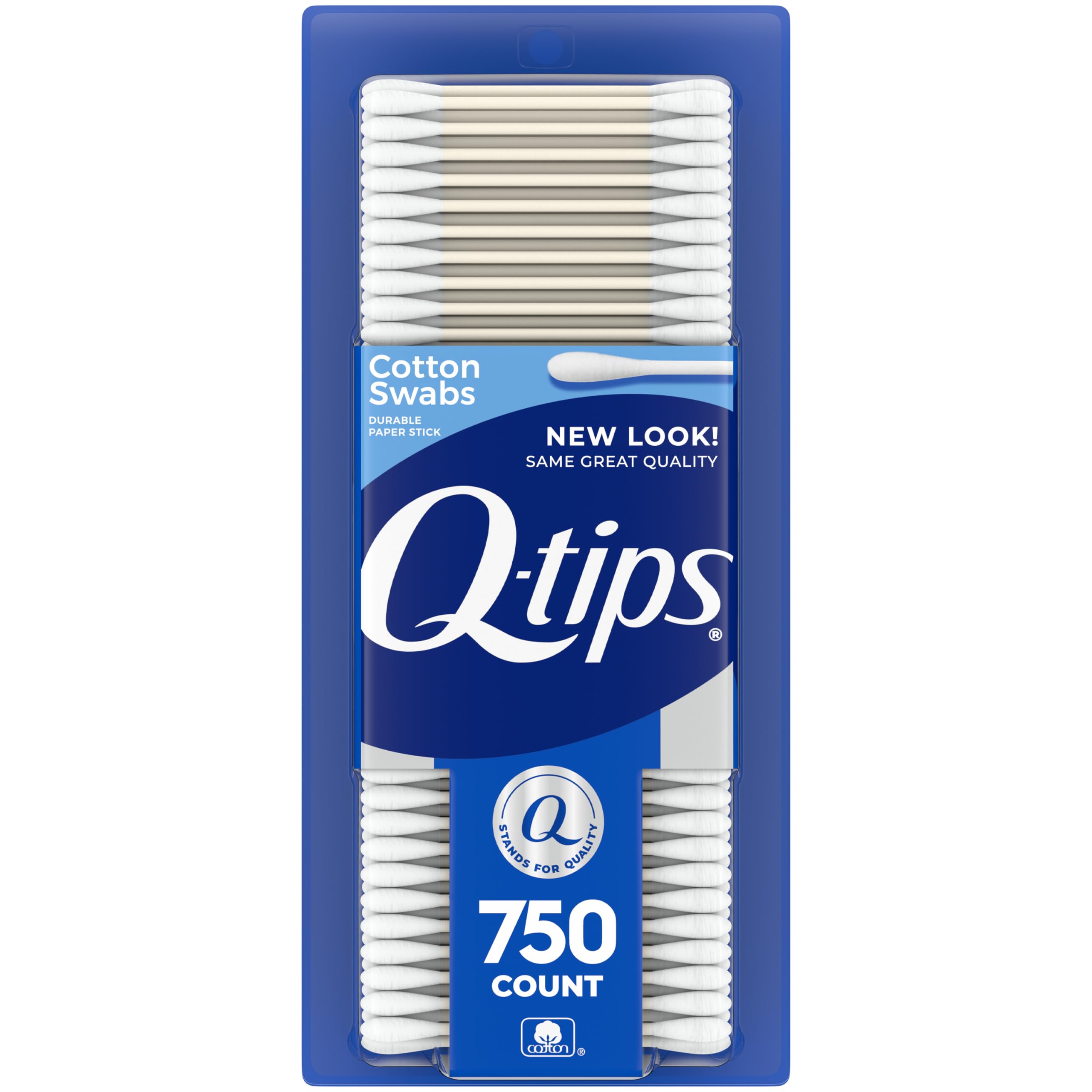 Bastoncillos Q-tips originales de algodón para uso diario y cuidado rápido.