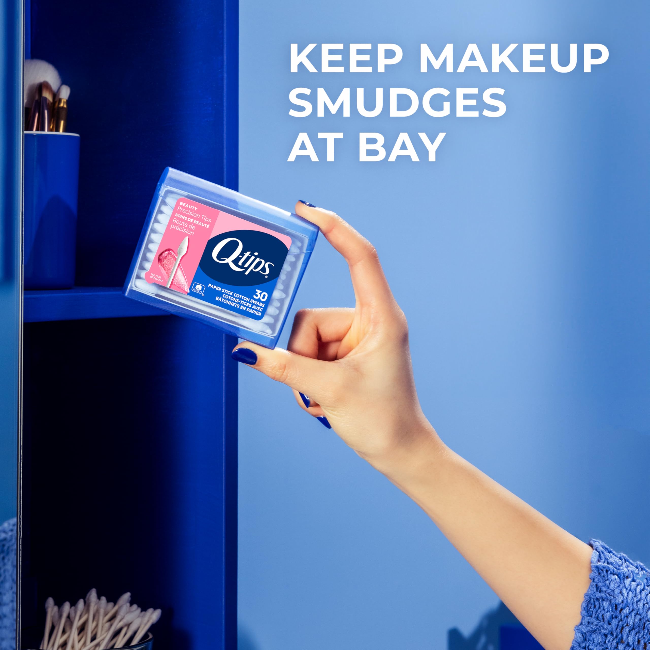 Q-tips retocar ojos y labios con precisión suave