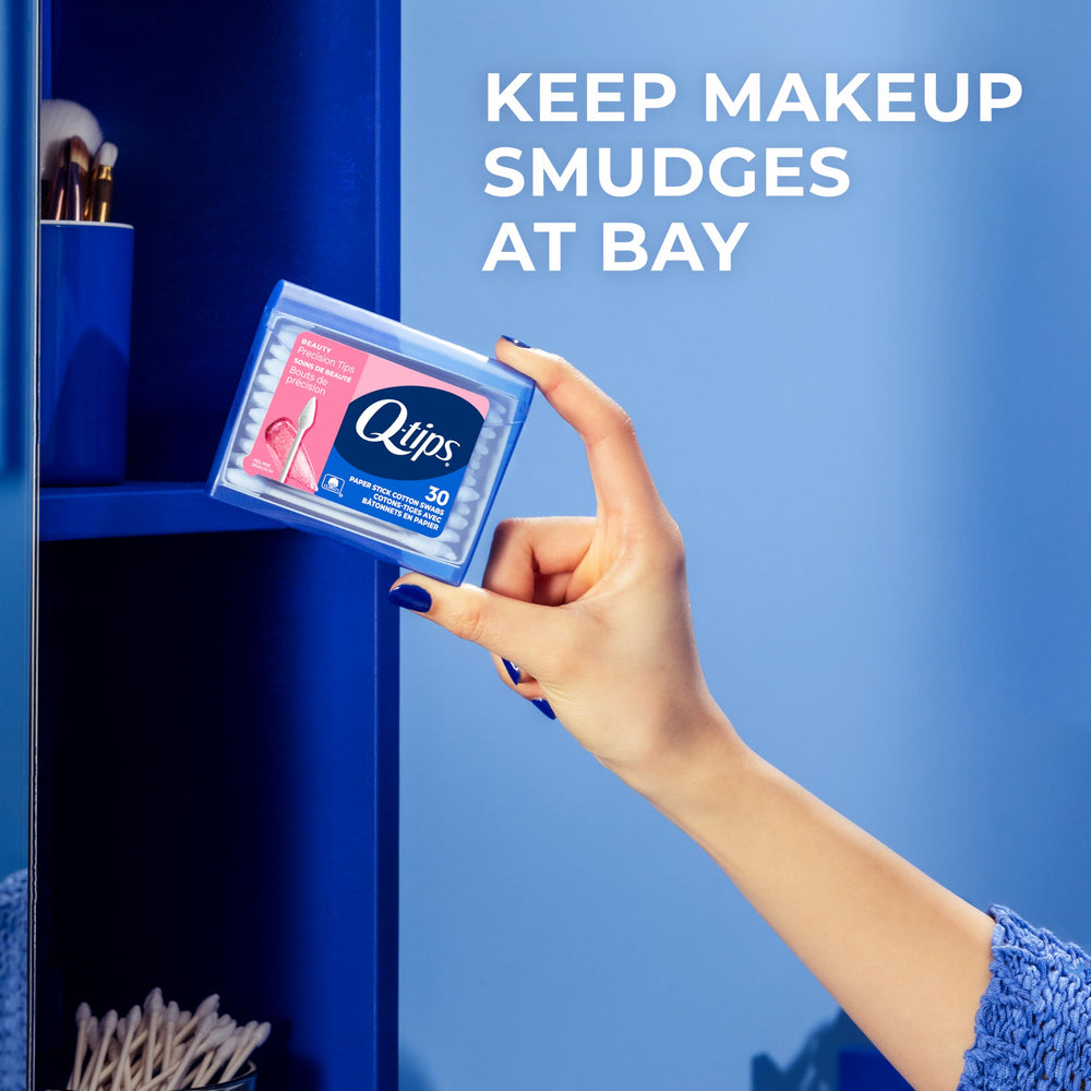 Q-tips retocar ojos y labios con precisión suave