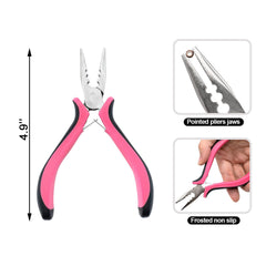 Pinzas Quacc, material de acero con níquel, duradera para extensiones, rosa.