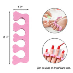 Separadores de dedos de espuma rosa de alta densidad para uñas.