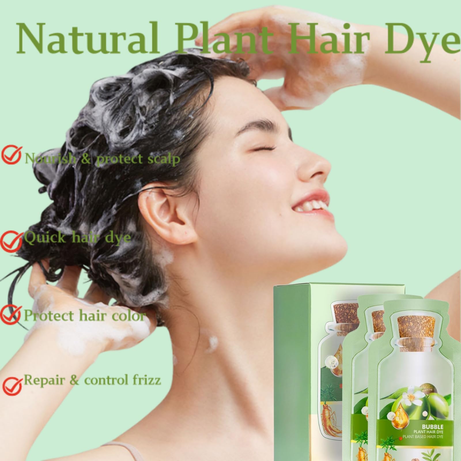 QUAAM Bubble Plant Dye: cobertura de canas con fórmula botánica suave.