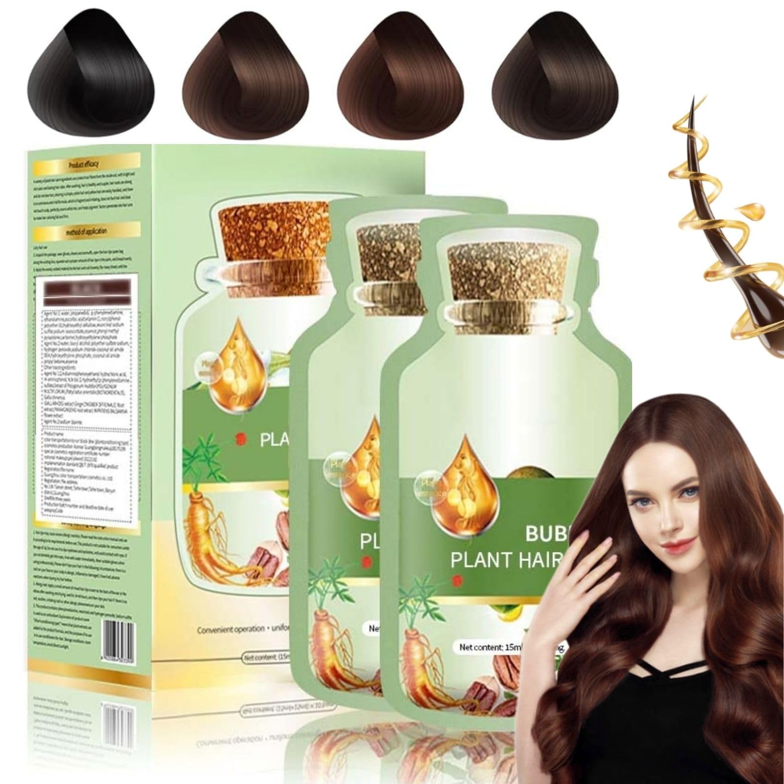QUAAM Bubble Plant Dye: espuma de aplicación para color natural sin irritación.