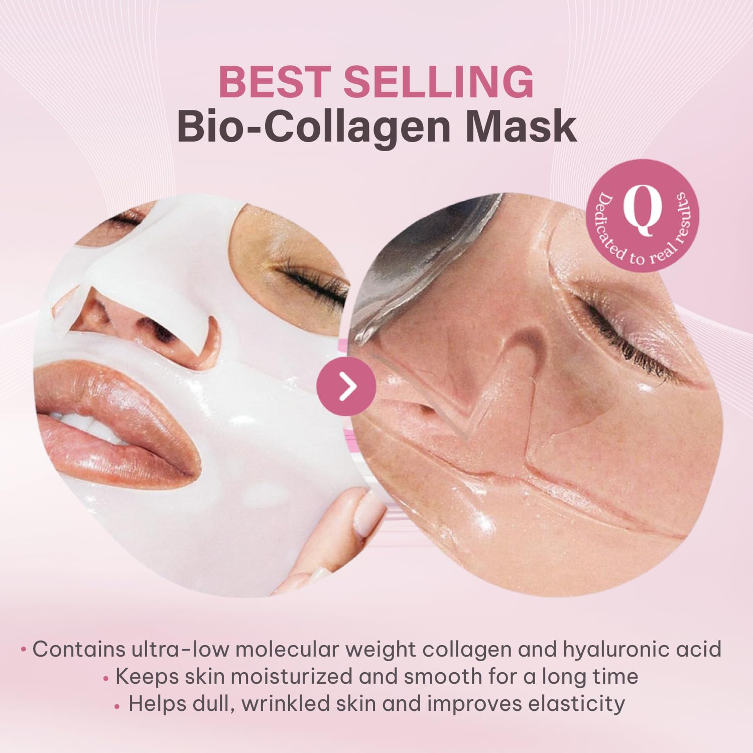 Quasi Bio-Collagen mascarilla con Galactomyces para nutrir piel cansada.
