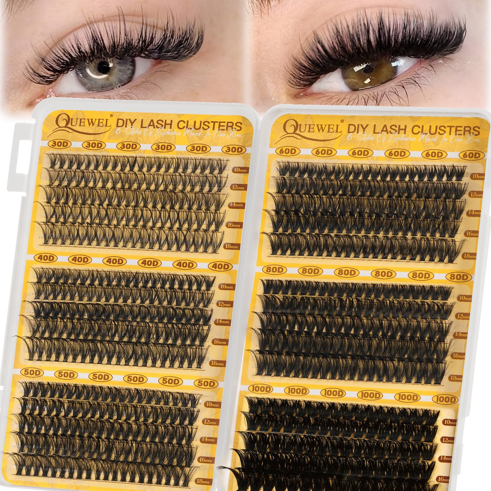 QUEWEL 580 piezas: conjunto de clústeres para maquillaje de pestañas