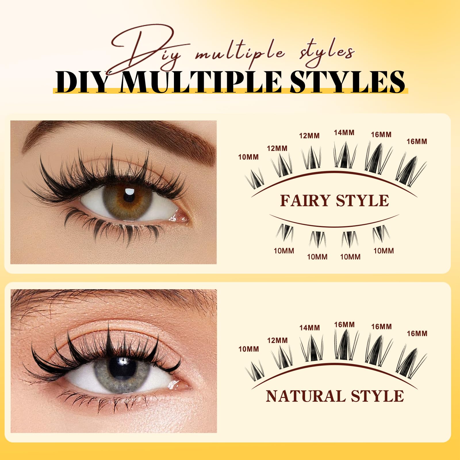 QUEWEL Fairy-Lash-Clusters Kit Accesorios incluidos: adhesivo, sellador y pinzas