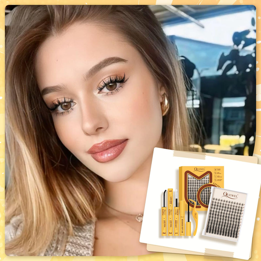 QUEWEL Fairy-Lash-Clusters Kit Banda invisible 0,05 mm para acabado natural