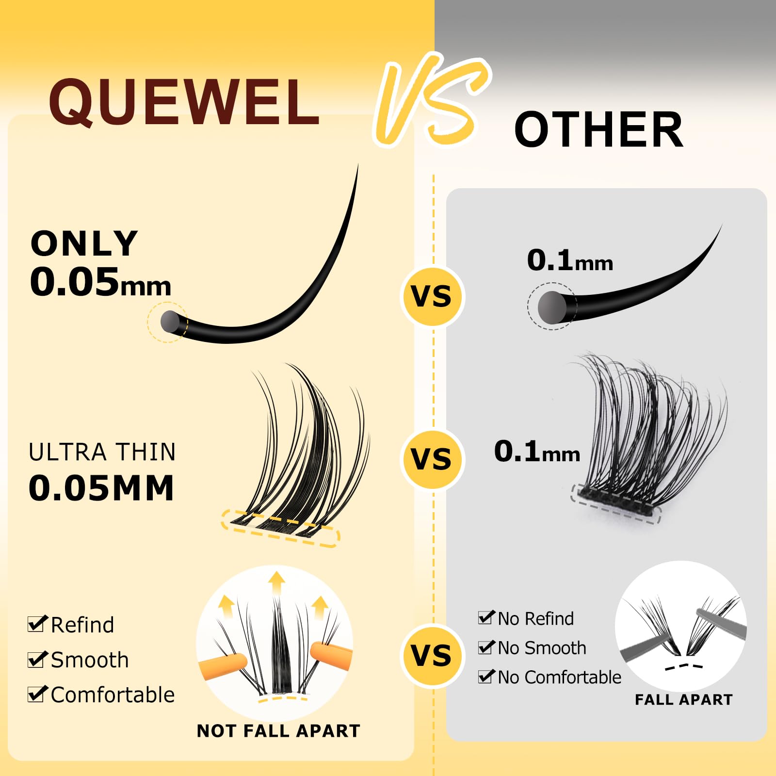 QUEWEL Fairy-Lash-Clusters Kit Variedad de estilos para diferentes looks