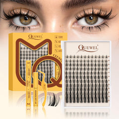 QUEWEL Fairy-Lash-Clusters Kit Presentación del kit para automaquillaje en casa