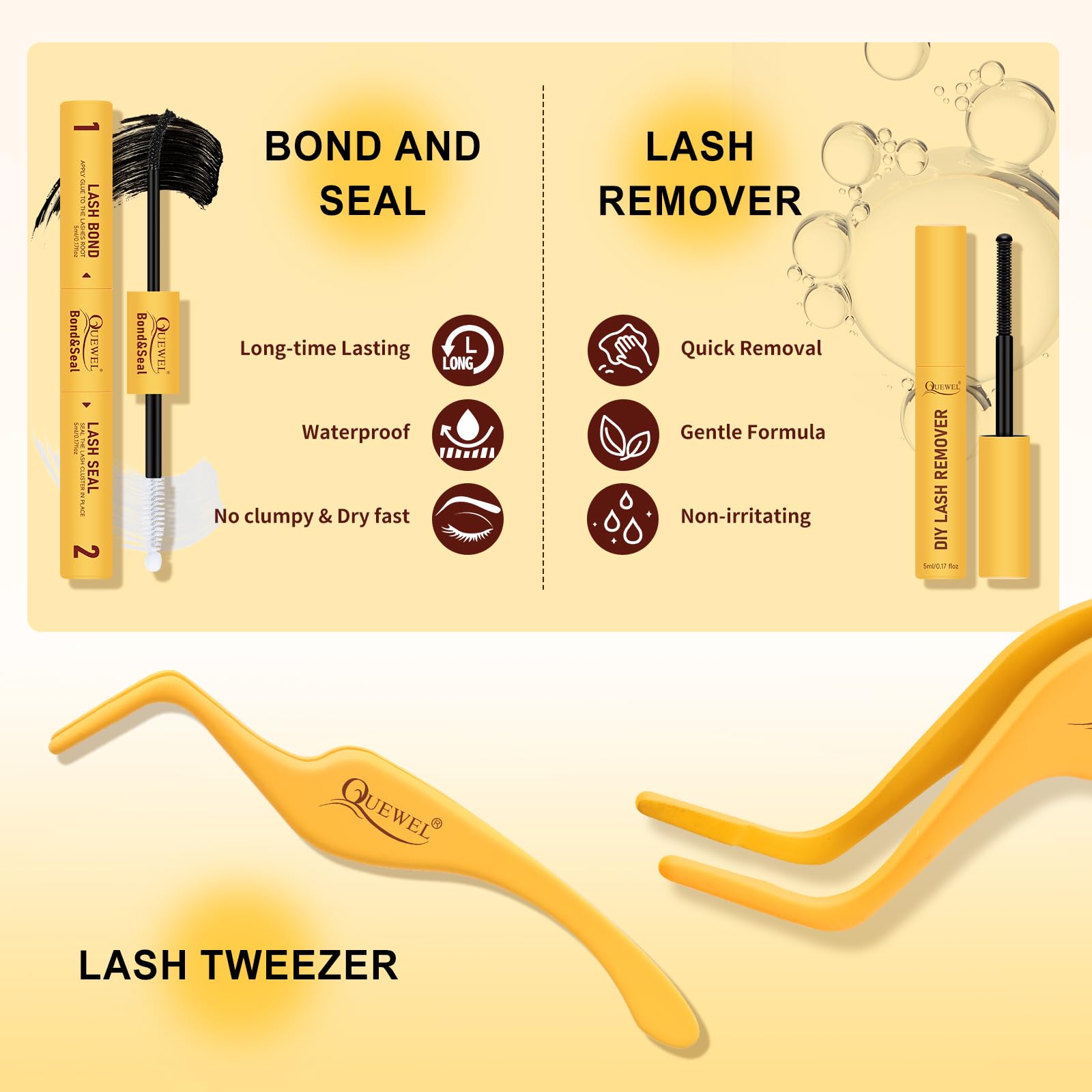 QUEWEL Fairy-Lash-Clusters Kit Ideal para maquillaje casero