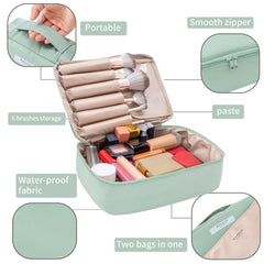 Queboom organizador de 3 compartimentos ordena brochas y productos.