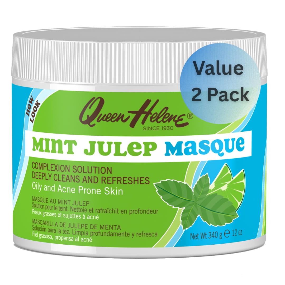 Queen Helene Mint Julep Masque en tarro, limpieza facial suave y fresca.
