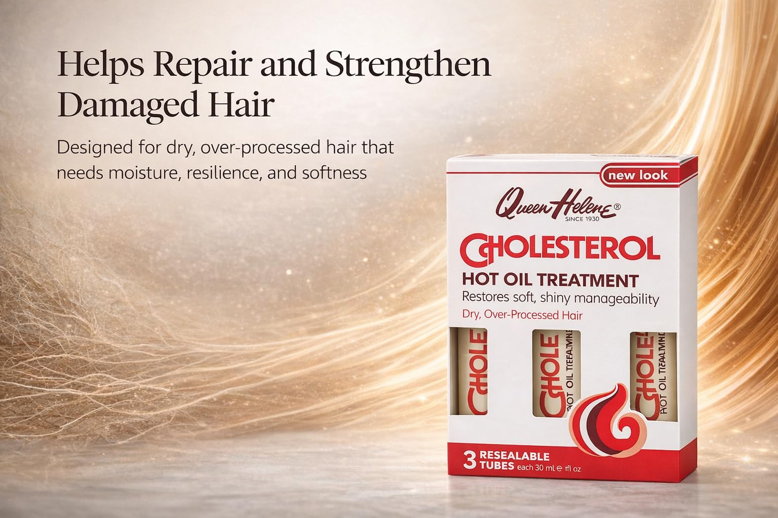 Queen Helene textura cremosa del tratamiento para cabello manejable.