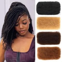 QUEEN VIRGIN REMY Cabello afro rizado a granel, reparación suave de locs.