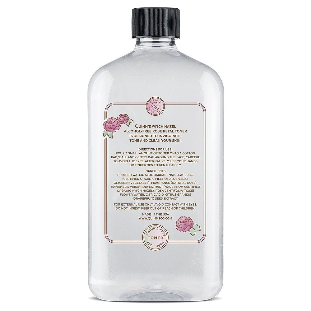 Quinn's aloe vera organica con rosas: hidratación suave y calmante.