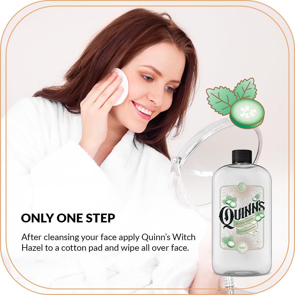 Quinn's hamamelis con aloe vera, ingredientes naturales para hidratación suave.