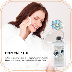 Aplicación con disco de algodón de Quinns hamamelis sin alcohol
