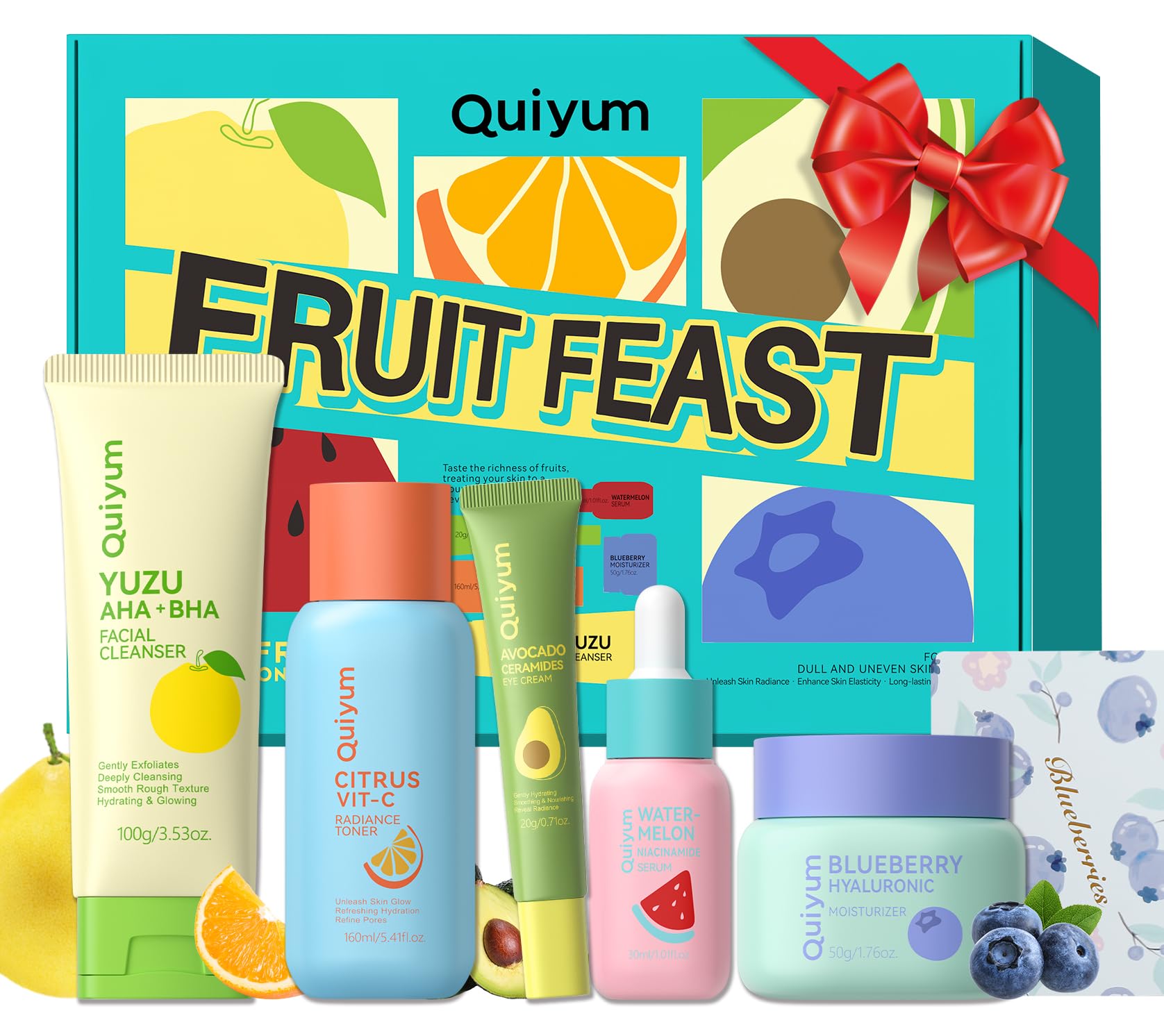 QUIYUM set de 5 pasos para el cuidado facial, ideal para empezar.