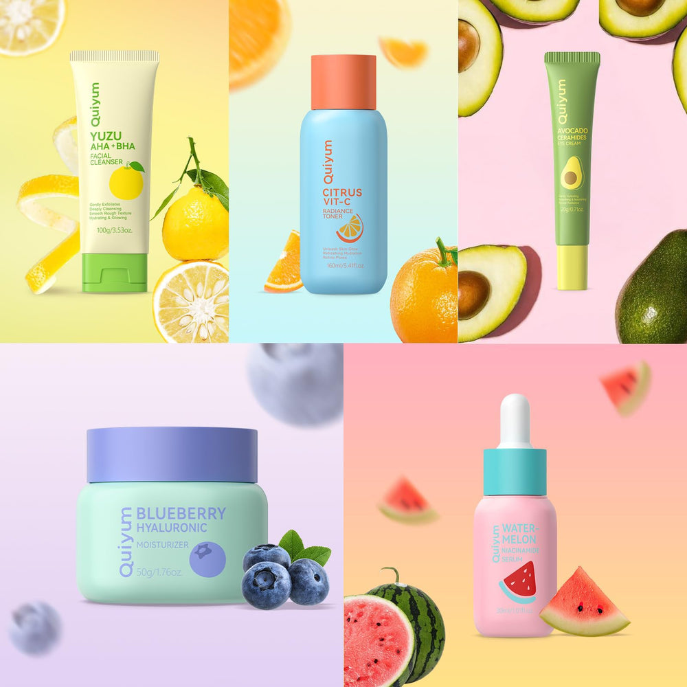 QUIYUM kit completo, muestra la sinergia entre productos para la piel.