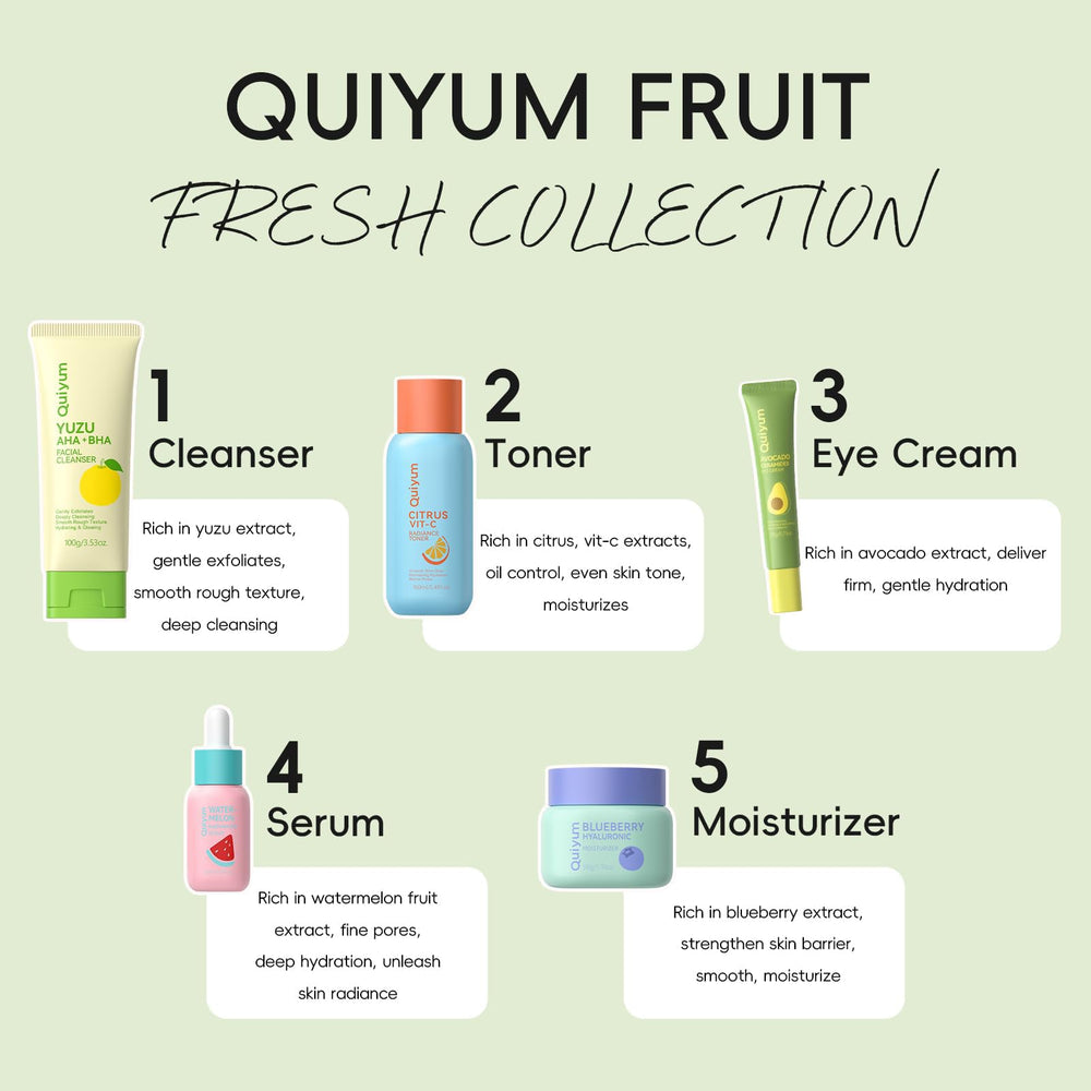 QUIYUM serum de sandía, fórmula hidratante para brillo natural.