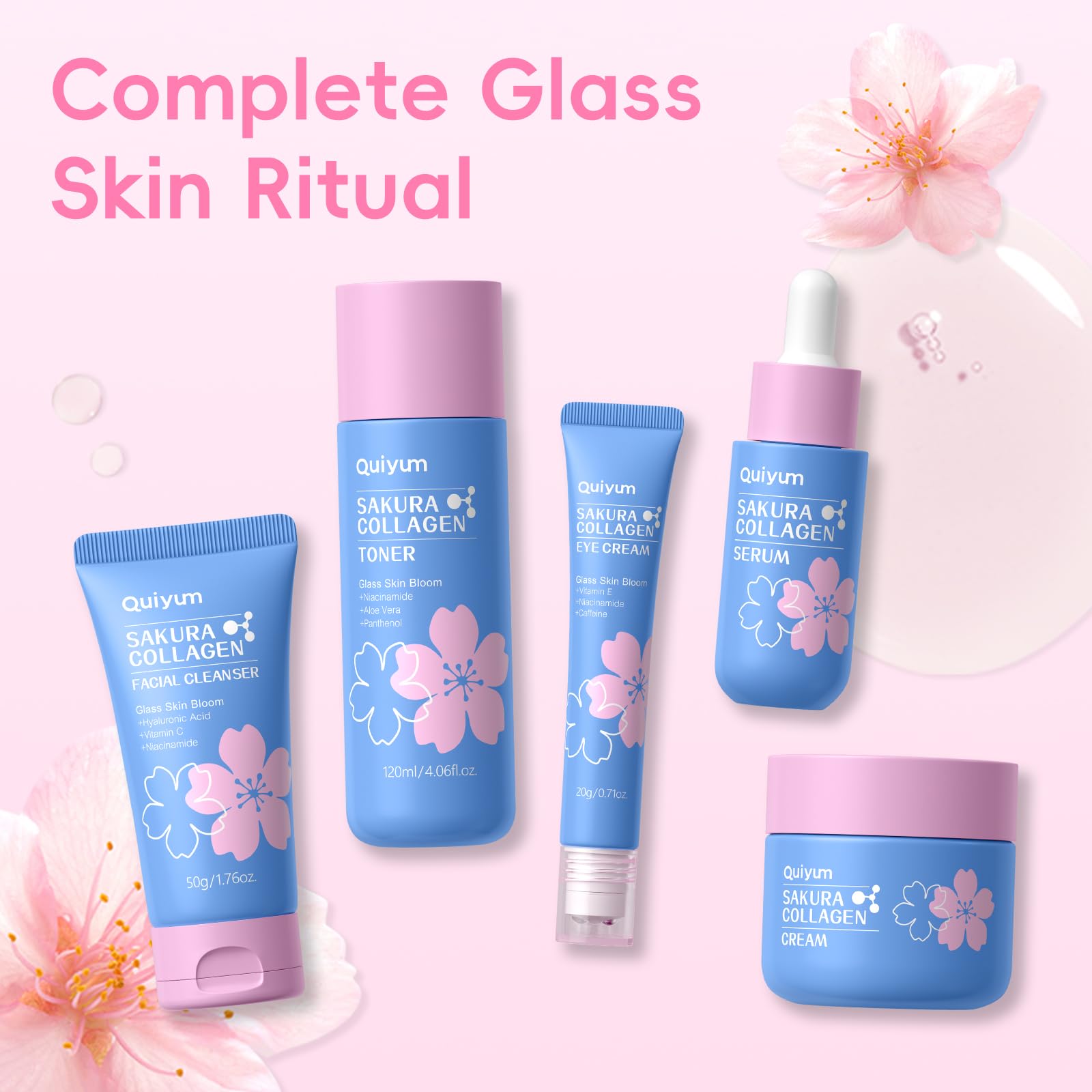 QUIYUM Sakura moisturizer delivering lightweight, lasting moisture for all skin types.