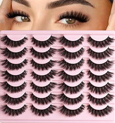 Pestañas QUNETY Wispy Cat Eye para look natural y definido