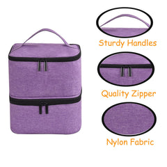 Quoyiyo espacio superior con bolsillos para esmaltes y accesorios.