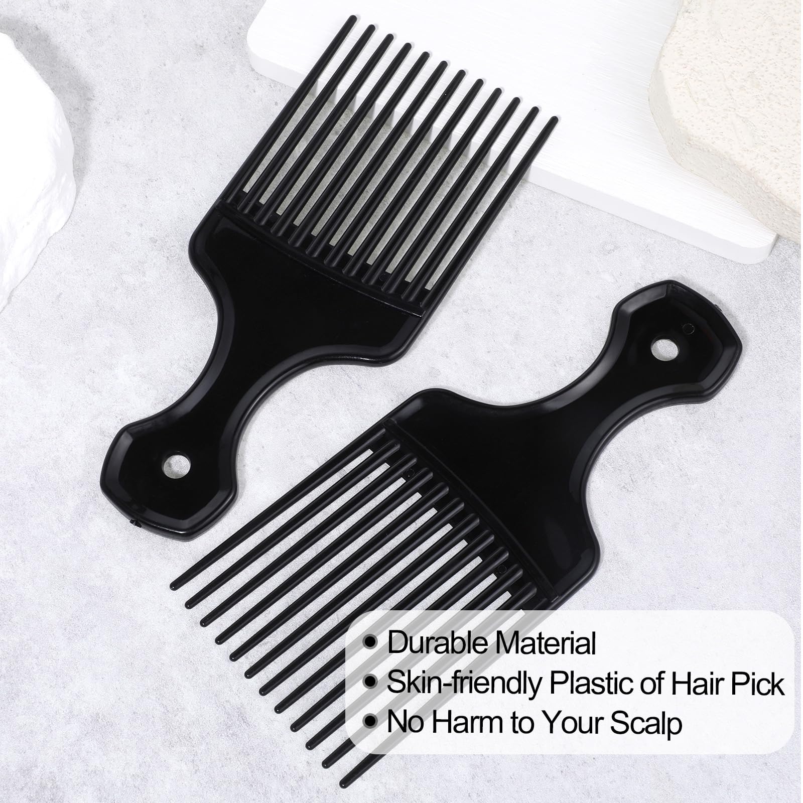 Qulkws peine afro plástico negro, tamaño compacto ideal para bolso y viaje