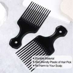 Qulkws peine afro plástico negro, tamaño compacto ideal para bolso y viaje