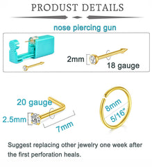 Aguja nasal 18ga 7mm de QWALIT para perforaciones precisas en casa.