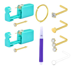 QWALIT kit de piercing nasal principal, ideal para iniciar en casa con seguridad.