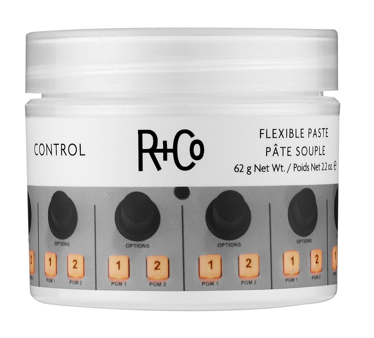R+Co Control Paste frente al envase, acabado natural.