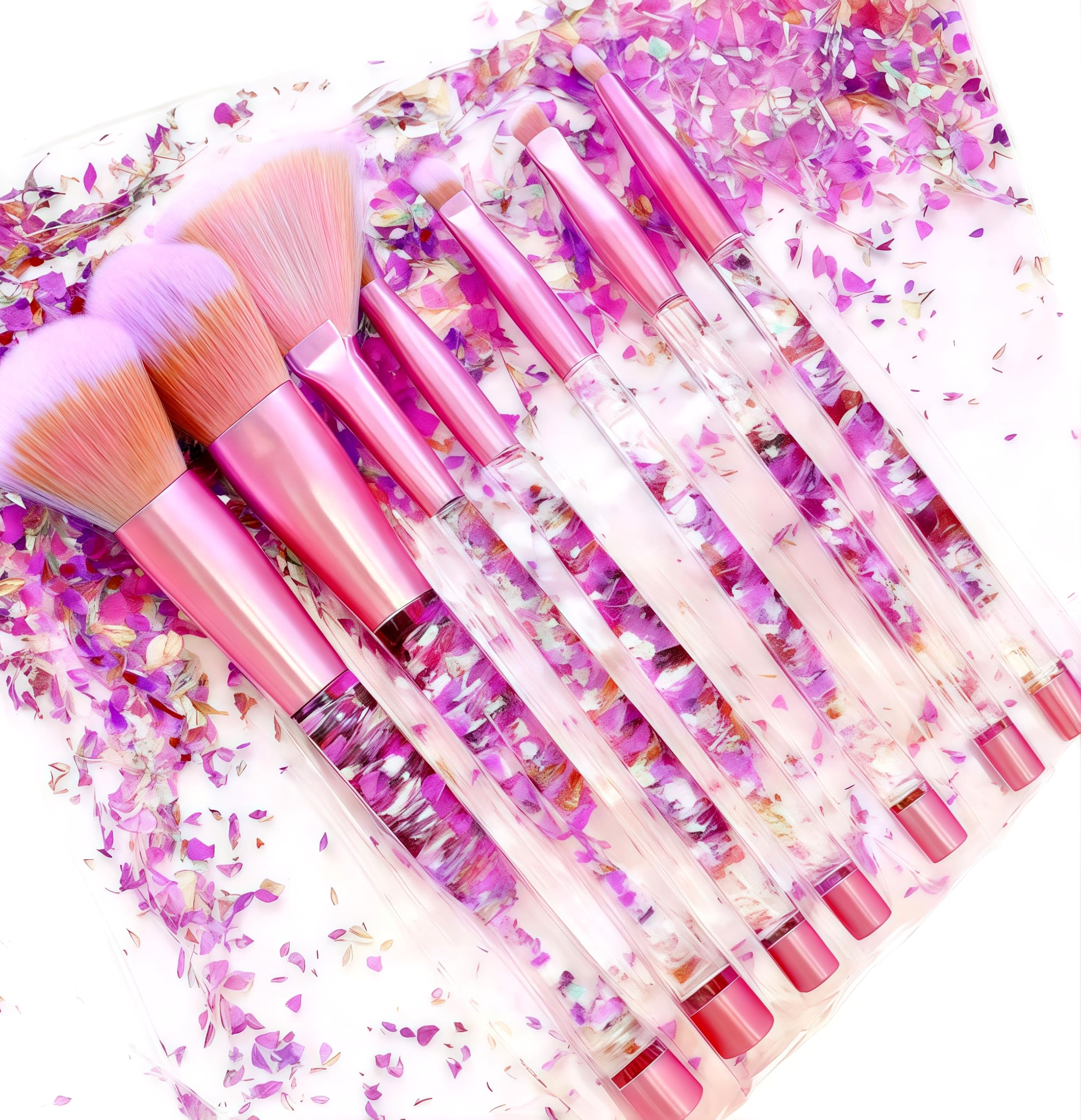 Raeeikphz pinceles sparkle en caja, almacenamiento seguro para el set
