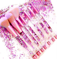 Raeeikphz pinceles sparkle en caja, almacenamiento seguro para el set