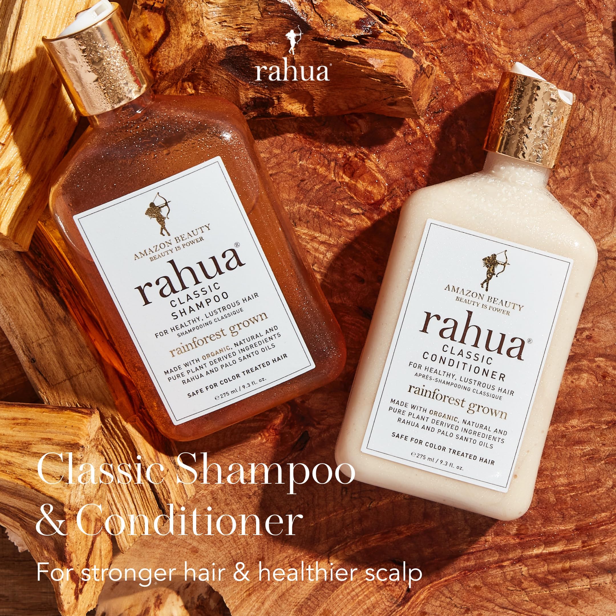 Rahua Classic au romarin, parfum frais et brillance naturelle.